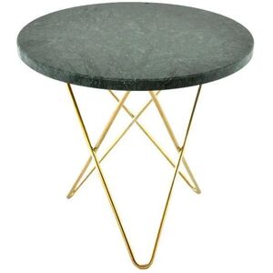 OxDenmarq OX Denmarq MINI O Table Tall Ø: 50 cm - Brass/Green Indio Marble