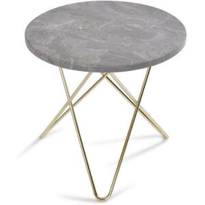 OxDenmarq OX Denmarq MINI O Table Tall Ø: 50 cm - Brass/Grey Marble