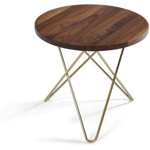 OxDenmarq OX Denmarq MINI O Table Tall Ø: 50 cm - Brass/Walnut