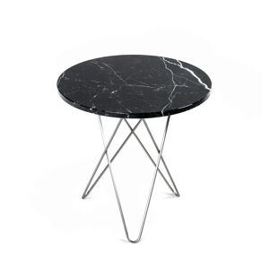 OxDenmarq OX Denmarq MINI O Table Tall Ø: 50 cm - Stainless Steel/Black Marquina Marble
