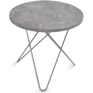 OxDenmarq OX Denmarq MINI O Table Tall Ø: 50 cm - Stainless Steel/Grey Marble