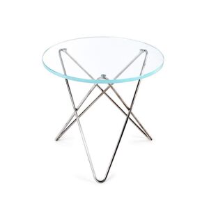 OxDenmarq OX Denmarq MINI O Table Tall Ø: 50 cm - Stainless Steel/Clear Glass