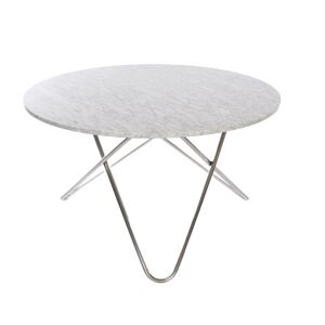 OxDenmarq OX Denmarq BIG O Table Spisebord Ø: 120 cm - Stainless Steel/White Carrara Marble