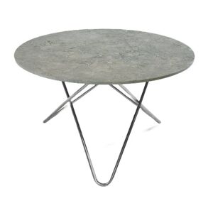 OxDenmarq OX Denmarq BIG O Table Spisebord Ø: 120 cm - Stainless Steel/Grey Marble