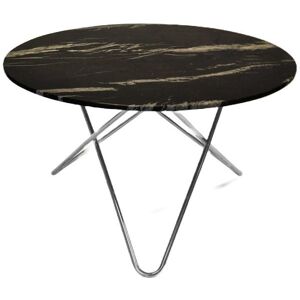 OxDenmarq OX Denmarq BIG O Table Spisebord Ø: 120 cm - Stainless Steel/Black Marquina Marble