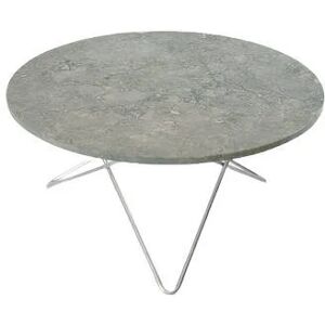 OxDenmarq OX Denmarq O Table Sofabord Ø: 80 cm - Stainless Steel/Grey Marble