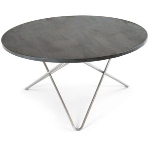 OxDenmarq OX Denmarq O Table Sofabord Ø: 80 cm - Stainless Steel/Rustique Slate Marble