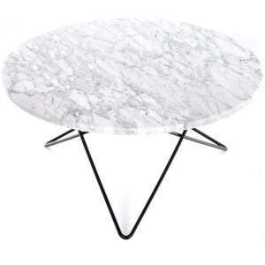 OxDenmarq OX Denmarq O Table Sofabord Ø: 80 cm - Black Powder Coated Steel/White Carrara Marble