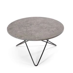 OxDenmarq OX Denmarq O Table Sofabord Ø: 80 cm - Black Powder Coated Steel/Grey Marble
