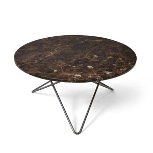 OxDenmarq OX Denmarq O Table Sofabord Ø: 80 cm - Black Powder Coated Steel/Brown Emperador Marble