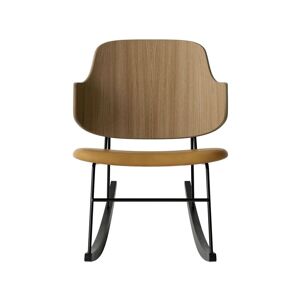 Audo Copenhagen The Penguin Rocking Chair SH: 42 cm - Natural Oak/Leather Cognac