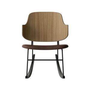 Audo Copenhagen The Penguin Rocking Chair SH: 42 cm - Natural Oak/Leather Brown