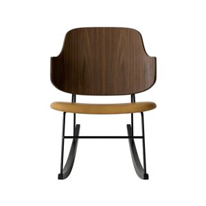 Audo Copenhagen The Penguin Rocking Chair SH: 42 cm - Walnut/Leather Cognac