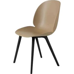 GUBI Beetle Dining Chair Plastic Chair SH: 45 cm - Pebble Brown / Black