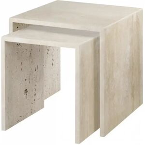 Blomus Varu Sidebord Sæt á 2 stk H: 45 cm - Travertine