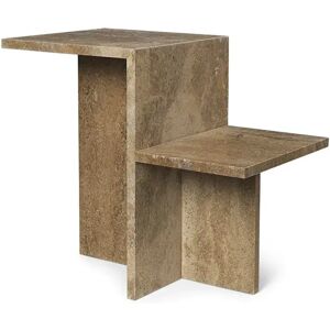 Ferm Living Distinct Side Table 50x35 cm - Dark Brown Travertine