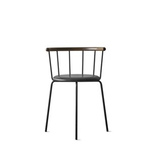 Eberhart Furniture Babette Dining Chair SH: 47 cm - Black Padded Anthracite Leather