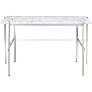 GUBI TS Desk 120x60 cm - Polished Steel/White Carrara Marble