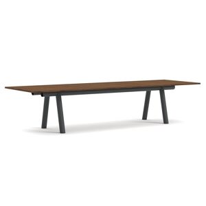 HAY Boa Table 1100 350x110x75 cm - Charcoal/Walnut Laquered Veneer