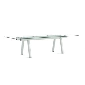HAY Boa Table 1100 280x110x75 cm - Metallic Grey/Clear Glass