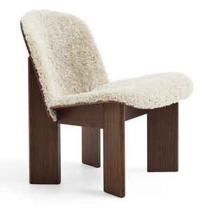 HAY Chisel Lounge Chair Polstret SH: 39 cm - Lacquered Walnut/Sheepskin Mohawi 21