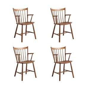 HAY Børge Mogensen J42 Arm Chair SH: 44,5 cm Sæt af 4 stk. - Dark Oiled Oak