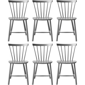 FDB Møbler J46 Poul M. Volther Stol SH: 45 cm Sæt af 6 stk - Grå