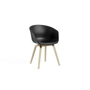 HAY AAC 22 About A Chair w. Fixed Seat Cushion SH: 46 cm - Soaped Oak Veneer/Black/Sierra SI 1001