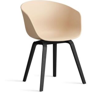 HAY AAC 22 About A Chair SH: 46 cm - Black Lacquered Oak Veneer/Pale Peach