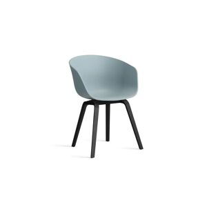 HAY AAC 22 About A Chair SH: 46 cm - Black Lacquered Oak Veneer/Dusty Blue