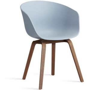 HAY AAC 22 About A Chair SH: 46 cm - Lacquered Solid Walnut/Slate Blue