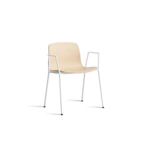 HAY AAC 18 About A Chair SH: 46 cm - White Powder Coated Steel/Pale Peach