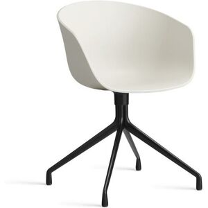 HAY AAC 20 About A Chair SH: 46 cm - Black Powder Coated Aluminium/Melange Cream