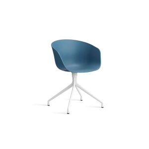 HAY AAC 20 About A Chair SH: 46 cm - White Powder Coated Aluminium/Azure Blue