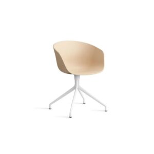 HAY AAC 20 About A Chair SH: 46 cm - White Powder Coated Aluminium/Pale Peach