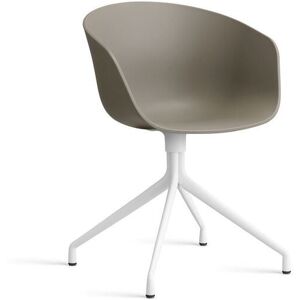 Hay AAC 20 About A Chair SH: 46 cm - White Powder Coated Aluminium/Khaki