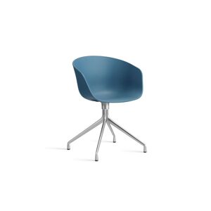 Hay AAC 20 About A Chair SH: 46 cm - Polished Aluminium/Azure Blue