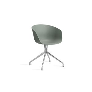 HAY AAC 20 About A Chair SH: 46 cm - Polished Aluminium/Fall Green