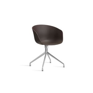HAY AAC 20 About A Chair SH: 46 cm - Polished Aluminium/Raisin