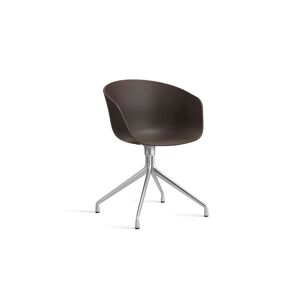 Hay AAC 20 About A Chair SH: 46 cm - Polished Aluminium/Raisin