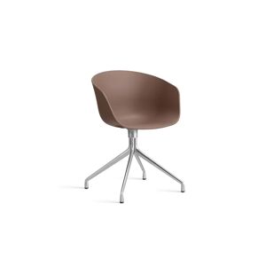 HAY AAC 20 About A Chair SH: 46 cm - Polished Aluminium/Soft Brick