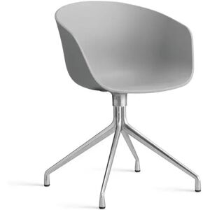 HAY AAC 20 About A Chair SH: 46 cm - Polished Aluminium/Concrete