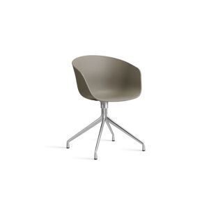 HAY AAC 20 About A Chair SH: 46 cm - Polished Aluminium/Khaki
