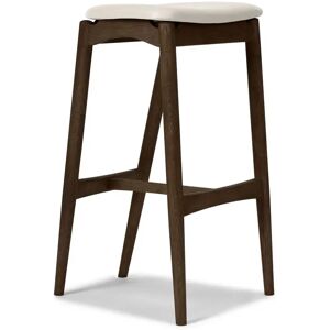 Sibast Furniture No 7 Barstol Høj H: 75 cm - Eg Mørk Olie/Lysegrå Læder