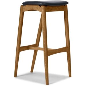 Sibast Furniture No 7 Barstol Lav H: 65 cm - Eg Natur Olie/Sort Læder