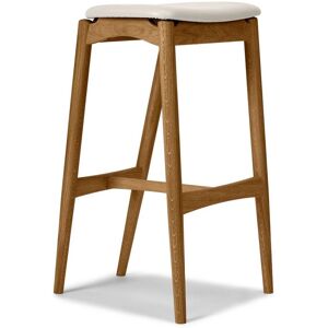 Sibast Furniture No 7 Barstol Lav H: 65 cm - Eg Natur Olie/Lysegrå Læder