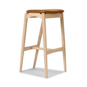 Sibast Furniture No 7 Barstol Høj H: 75 cm - Eg Hvidolie/Cognac Læder