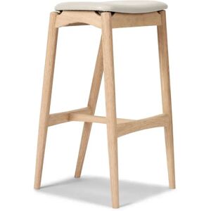 Sibast Furniture No 7 Barstol Lav H: 65 cm - Eg Hvidolie/Lysegrå Læder