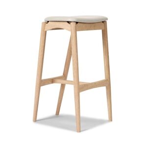 Sibast Furniture No 7 Barstol Høj H: 75 cm - Eg Hvidolie/Lysegrå Læder