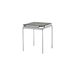 &Tradition Sett LN11 Side Table 40x40 cm - Dark Chrome Frame/Smoked Cast Glass